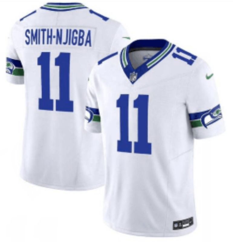Men 2026 Seattle Seahawks #11 Smith-Njigba White 3th generation Nike Limited NFL Jersey style 05